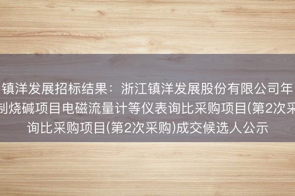 镇洋发展招标结果：浙江镇洋发展股份有限公司年处理10万吨再生盐制烧碱项目电磁流量计等仪表询比采购项目(第2次采购)成交候选人公示