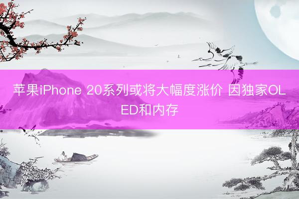 苹果iPhone 20系列或将大幅度涨价 因独家OLED和内存