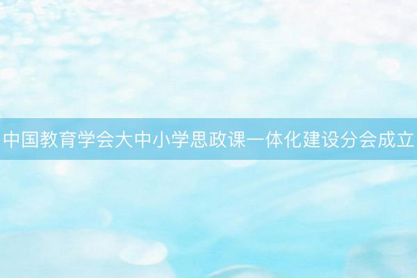 中国教育学会大中小学思政课一体化建设分会成立