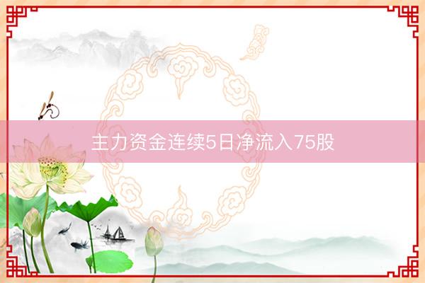 主力资金连续5日净流入75股