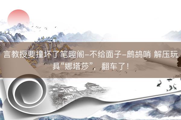 言教授要撞坏了笔趣阁-不给面子-鹧鸪哨 解压玩具“娜塔莎”，翻车了！