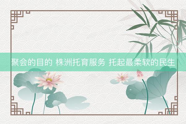 聚会的目的 株洲托育服务 托起最柔软的民生