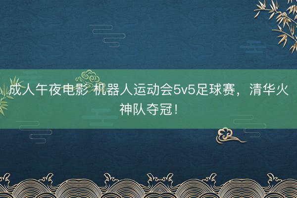 成人午夜电影 机器人运动会5v5足球赛，清华火神队夺冠！