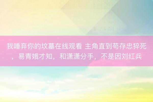 我唾弃你的坟墓在线观看 主角直到苟存忠猝死，易青娥才知，和潇潇分手，不是因刘红兵