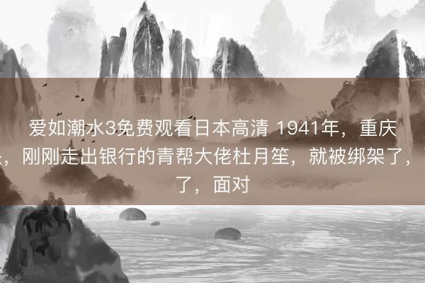 爱如潮水3免费观看日本高清 1941年，重庆街头，刚刚走出银行的青帮大佬杜月笙，就被绑架了，面对