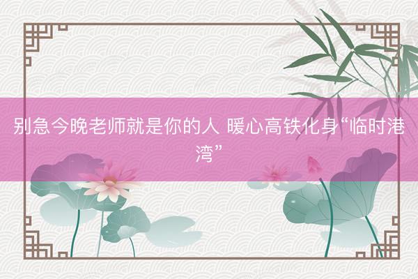 别急今晚老师就是你的人 暖心高铁化身“临时港湾”