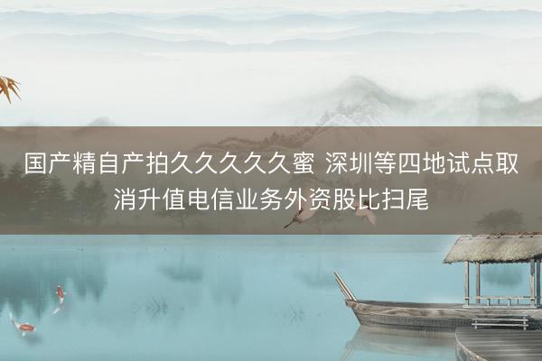 国产精自产拍久久久久久蜜 深圳等四地试点取消升值电信业务外资股比扫尾