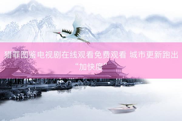 猎罪图鉴电视剧在线观看免费观看 城市更新跑出“加快度”
