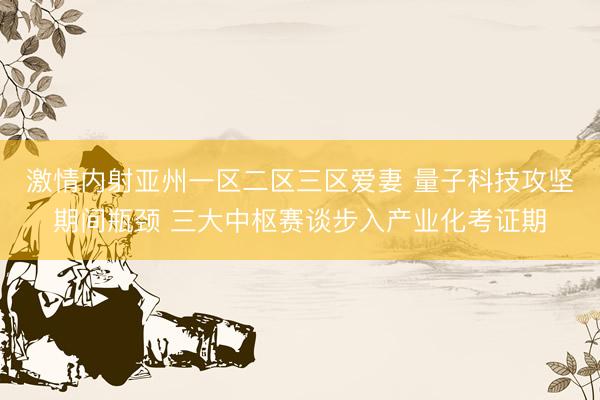 激情内射亚州一区二区三区爱妻 量子科技攻坚期间瓶颈 三大中枢赛谈步入产业化考证期