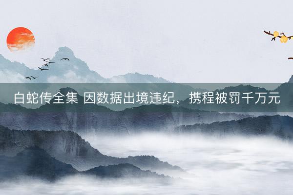 白蛇传全集 因数据出境违纪，携程被罚千万元
